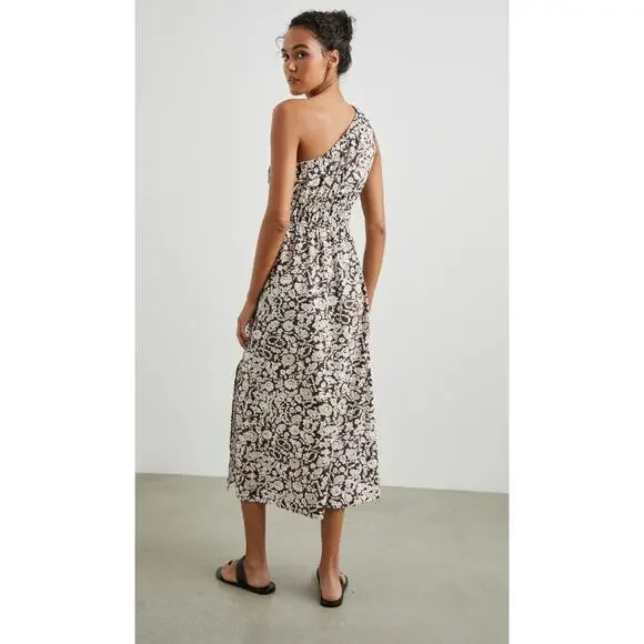 Rails Selani One Shoulder Midi Dress Russet Floral Size Large - Picture 2 of 11